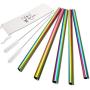 5 Pcs 10'' Reusable Smoothie Straws & Milkshake Straws - Rainbow Colors, 0.35'' Wide Stainless Steel Straws, Metal Straws for Smoothies, Milkshakes, Jumbo Drinks | 2 Cleanning Brushes & 1 Case