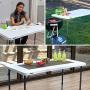 Lifetime Height Adjustable Craft Camping and Utility Folding Table, 4 ft, 4/48 x 24, White Granite