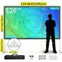 Projector Screen with Stand, Upgraded 3 Layers 120 inch 4K HD 16:9 Outdoor/Indoor Portable Front Projection Screen, Foldable Projection Screen with Carry Bag for Home Theater Backyard Movie