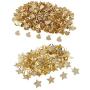 Prettyia 300 Pieces Star Heart Head Split Pin Metal Brads Paper Fasteners for Scrapbook Paper Craft Card Making Kids DIY Craft Gold