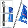 4 Pieces Flag Pole Rings Aluminum Alloy Mounting Rings 360 Degree Rotating Flagpole Anti Wrap Flag Pole with Clip Hook for 1 Inch Diameter Flag Pole (Silver)