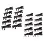 Durable Metal Mini Microphone Mic Clips MIC Parts 10mm&12mm Ring Black Pack of 20