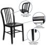 Flash Furniture Commercial Grade Black Metal Indoor-Outdoor Chair
