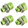 PLG Garden Hose Repair Connector with Clamps,Green,2 Male + 2 Female