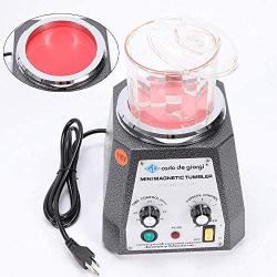 Mini Magnetic Tumbler 4 Speed Control 100MM Adjustable Speed Magnetic Jewelry Polisher Finisher Machine for Light Metal (US Stock)