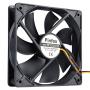 Pinfox 12V DC 120mm Quiet Cooling Fan Silent, Variable Speed Control by 5V to 12V Input, Dual Ball Bearings 3 Pin for PC Computer Case, Home Theater Cabinet, Receiver DVR Xbox, Incubator