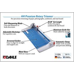Dahle 444 Premium Rotary Trimmer, 26'' Cut Length, 25 Sheet Capacity, Self-Sharpening, Automatic Clamp, German Engineered Paper Cutter