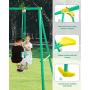 MaxKare Metal Swing Set Outdoor Backyard Playground Swing Set 2 Seats with A Swing Glider for 3-12 Year Old Kids, Toddlers, Max Weight 400 LBS