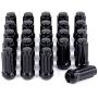 M14x1.5 Lug Nuts Black with Spline Tuner, XL 2 inches Length Conical Aftermarket Wheel Nut, Compatible with Chevy GMC Ford Cadillac Lincoln SAAB Saturn Silverado 1500 Savana, Set of 24