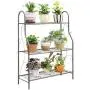 MORITIA 3 Tier Metal Plant Stand Scrollwork Design Indoor and Outdoor Flower Rack, Home Storage Organizer Shelf, 27.9 x 9.6 x 32.6 inch MORITIA 3 Tier Metal Plant Stand Scrollwork Design Indoor and Outdoor Flower Rack, Home Storage Organizer Shelf, 27.9 x 9.6 x 32.6 inch