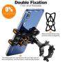 Tiakia Bike Phone Mount - Universal Motorcycle Mount Anti Shake & 360° Rotation, Face & Touch ID Bicycle Phone Holder Compatible with Samsung Galaxy S9/S8 Plus / Google Pixel / iPhone (Black + orange)