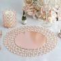 Efavormart 14'' Rose Gold Wired Metal Charger Plate With 118 Acrylic Crystal Beads For Weddings Events