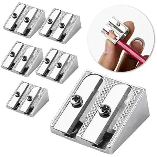 Mr. Pen Handheld Metal Pencil Sharpener with 2 Holes, Pack of 6 Mr. Pen Handheld Metal Pencil Sharpener with 2 Holes, Pack of 6