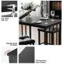 Giantex 3 Piece Dining Set, Counter Height Table Set with Black Frosted Tabletop and Metal Frame for Kitchen, Bar or Apartment w/ 2 Faux Leather Backless Stools, Compact, Space-Saving Design Giantex 3 Piece Dining Set, Counter Height Table Set with Black Frosted Tabletop and Metal Frame for Kitchen, Bar or Apartment w/ 2 Faux Leather Backless Stools, Compact, Space-Saving Design