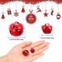 250 Pieces Jingle Bells Metal Star Cutout Jingle Bells and Craft Bells for Home Party Decorations Craft Daily Decorations DIY Bells (Red)