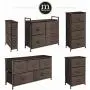 mDesign Wide Dresser Storage Tower - Sturdy Steel Frame, Wood Top, Easy Pull Fabric Bins - Organizer Unit for Bedroom, Hallway, Entryway, Closets - Textured Print, 5 Drawers - Espresso Brown mDesign Wide Dresser Storage Tower - Sturdy Steel Frame, Wood Top, Easy Pull Fabric Bins - Organizer Unit for Bedroom, Hallway, Entryway, Closets - Textured Print, 5 Drawers - Espresso Brown