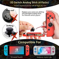 Joycon Joystick Replacement, OKUPAN 21 Pcs Switch Joycon Repair Kit for Nintendo Switch Joy Con Controller Include (4 Pack) Joycon Thumbstick Replacement, 2 Screwdriver, 2 Metal Buckles