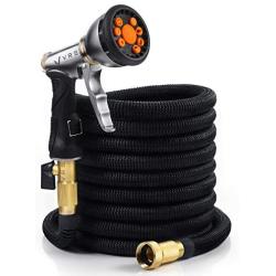 Very Right Stuff Expandable Garden Hose 50ft - Superior 3750D Fabric, 3-Layers Natural Latex Tube & Premium Brass Connectors - Zinc Spray Nozzle & Metal Holder - Lightweight & Flexible Watering Kit