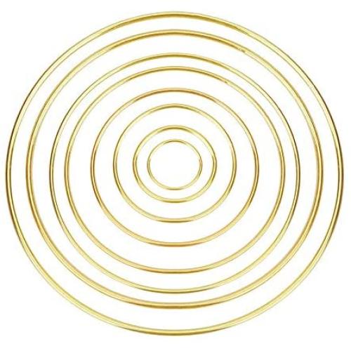 Better Crafts Set of 6 Pieces Assorted Metal Gold Rings for Crafts (7 inch/ 8 inch/ 9 inch/ 10 inch/ 11 inch/ 12 inch)