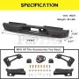 Perfit Liner New Replacement Parts Rear Black Step Bumper Assembly With Brackets Pads Lamps Compatible With CHEVROLET/GMC SIlverado Sierra Pickup 1500 2500 3500 HD Fleetside GM1103141 12473001-PFM