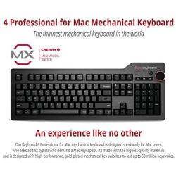 Das Keyboard 4 Professional Mechanical Keyboard for Mac - High Performance Clicky Tactile Feedback - Enhanced 104 Key Layout - Cherry MX Blue Switches - Oversized Volume Knob - Two Port USB 3.0 - Full NKRO