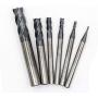 OSCARBIDE End Mills Set 4 Flutes for Steels,Square CNC Carbide Milling Cutter Dia（1 2 3 4 6 8mm) TiAN Coated Spiral Router Bits,6 Pieces