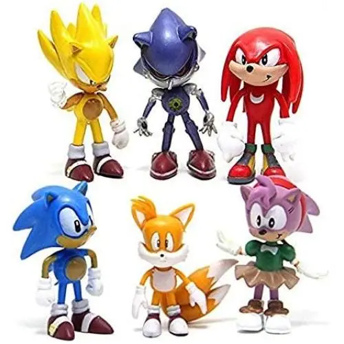 Sonic the Hedgehog Action Figures – 6-Pack Collectible Figures with Sonic Brooch– Highly Detailed Design – For Kids and Collectors– Includes Sonic, Tails, Knuckles, Metal Sonic, Amy Rose & Super Sonic Sonic the Hedgehog Action Figures – 6-Pack Collectible Figures with Sonic Brooch– Highly Detailed Design – For Kids and Collectors– Includes Sonic, Tails, Knuckles, Metal Sonic, Amy Rose & Super Sonic
