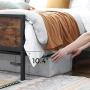 VASAGLE Metal Frame with Headboard, Footboard, No Box Spring Needed, Under-Bed Storage, Queen, Classic Rustic