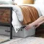 VASAGLE Metal Frame with Headboard, Footboard, No Box Spring Needed, Under-Bed Storage, Queen, Classic Rustic