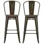 DHP Luxor 30'' Metal Wood Seat, Antique Bronze, Set of 2 Bar Stool DHP Luxor 30'' Metal Wood Seat, Antique Bronze, Set of 2 Bar Stool