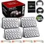 KASLIGHT 4pcs 4x6 Led Headlights w/ H4 Socket, 4651 Led Headlight Peterbilt Headlights Rectangular H4651 H4652 H4656 H4666 H6545 for Kenworth Freightinger Ford Probe Chevrolet Oldsmobile Cutlass