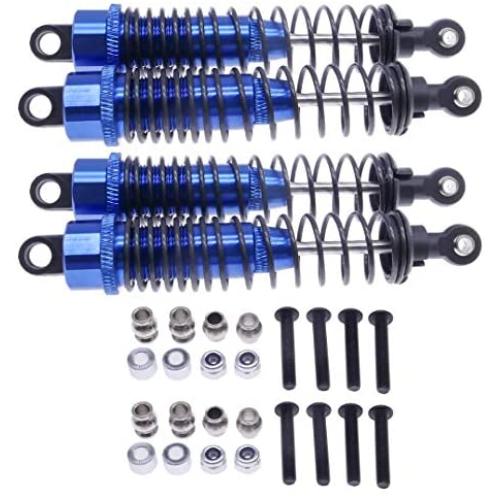 RCAWD Front and Rear Shock Absorber Damper Oil Filled Type Aluminum Alloy for 1/10 RGT 86100 86110 FTX5579 Outback Fury Crawler 4Pcs(Dark Blue)