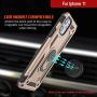 Punkcase iPhone 11 Case [ArmorShield Series] Military Style Protective Dual Layer Case W/Metal Ring Grip Holder & Kickstand | Full Body Protection for Apple iPhone 11 (6.1'') [Gold]