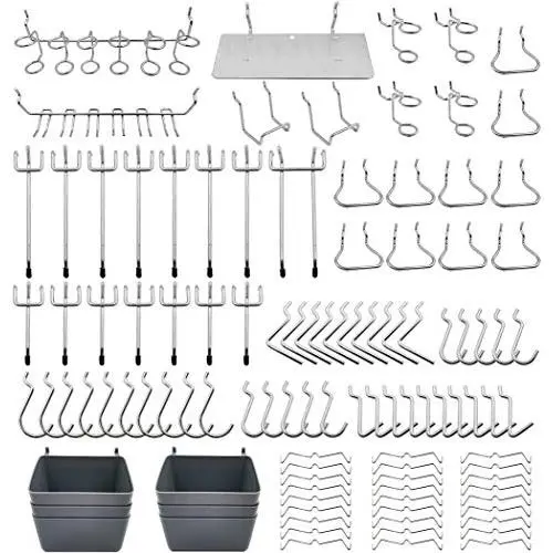 Pegboard Hooks Assortment, Plastic Bins, Peg Locks, for Organizing Tools, 140pcs Pegboard Hooks Assortment, Plastic Bins, Peg Locks, for Organizing Tools, 140pcs