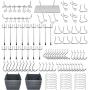 Pegboard Hooks Assortment, Plastic Bins, Peg Locks, for Organizing Tools, 140pcs