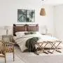 Nathan James Harlow Wall Mount Faux Leather or Fabric Upholstered Headboard, Adjustable Height Vintage Brown Straps with Black Matte Metal Rail, King Nathan James Harlow Wall Mount Faux Leather or Fabric Upholstered Headboard, Adjustable Height Vintage Brown Straps with Black Matte Metal Rail, King