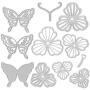 Cutting Dies Metal, Butterfly and Flower Decoration Embossing Stencils for DIY Scrapbooking Photo Album Decorative DIY Paper Cards Making Gift, Greeting Metallic Die Cut