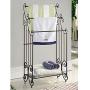 Kings Brand Furniture Metal Free Towel Rack Stand with Shelf, Pewter