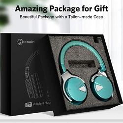 COWIN E7 Active Noise Cancelling Headphones Bluetooth Headphones with Mic Deep Bass Wireless Headphones Over Ear, Comfortable Protein Earpads, 30H Playtime for Travel Work TV PC Cellphone - Dark Green