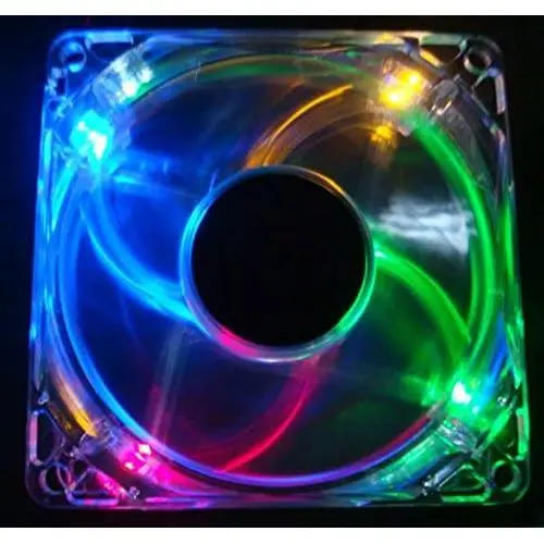 Autolizer Sleeve Bearing 80mm Silent Cooling Fan for Computer PC Cases - High Airflow, Quite, and Transparent Clear (Multi-Color RGB Quad 4-LEDs) - 2 Years Warranty Autolizer Sleeve Bearing 80mm Silent Cooling Fan for Computer PC Cases - High Airflow, Quite, and Transparent Clear (Multi-Color RGB Quad 4-LEDs) - 2 Years Warranty