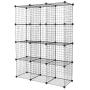 VINGLI Wire Cube Storage, 12-Cube Metal Grids Bookshelf, Modular Shelving Units, Stackable Storage Bins Ideal for Living Room Bedroom, Home, Office (12-Cube)