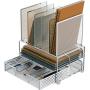 SimpleHouseware Mesh Desk Organizer with Sliding Drawer, Double Tray and 5 Upright Sections, Silver