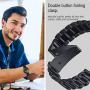HATALKIN Compatible with Samsung Galaxy Watch 3 Band Bands 45mm Accessories Stainless Steel Metal Replacement Strap for Galaxy Watch3 45mm/Galaxy Watch 46mm/Gear S3 Frontier Men Women(Black)