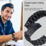 HATALKIN Compatible with Samsung Galaxy Watch 3 Band Bands 45mm Accessories Stainless Steel Metal Replacement Strap for Galaxy Watch3 45mm/Galaxy Watch 46mm/Gear S3 Frontier Men Women(Black)