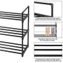 SONGMICS Shoe Rack, 3-Tier Shoe Storage Organizer, Metal Shoe Shelf, 12 to 15 Pairs Shoes, Stackable Shoe Tower for Living Room, Entryway, Hallway, Closet, Black ULSA13BK