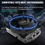 Pccooler Gl-46U CPU Cooler | 120mm PWM SilentPro Corona LED Fan | Universal Metal EasySET Pro Bracket | Compatible with AMD Socket AM4 | Intel LGA 20XX Pccooler Gl-46U CPU Cooler | 120mm PWM SilentPro Corona LED Fan | Universal Metal EasySET Pro Bracket | Compatible with AMD Socket AM4 | Intel LGA 20XX