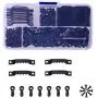 Topoox 25 Pieces Sawtooth Picture Frame Hanging 1.5” Hangers Double Hole with 100 Pieces 0.8” Photo Frame Turn Button with Screws, Black