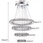 Dixun Crystal Chandeliers Modern LED 4 Rings Pendant Light Adjustable Stainless Steel Ceiling Light Fixture for Living Room Dining Room Bedroom (Cool White) Dixun Crystal Chandeliers Modern LED 4 Rings Pendant Light Adjustable Stainless Steel Ceiling Light Fixture for Living Room Dining Room Bedroom (Cool White)