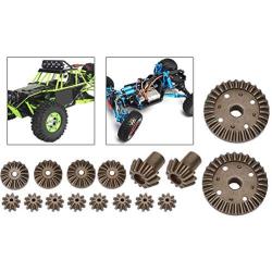 T best 16pcs Metal Gear, Metal Spur Diff Differential Main Gear RC Gear Upgrade Parts Fit for 12428 12423 RC Accessory