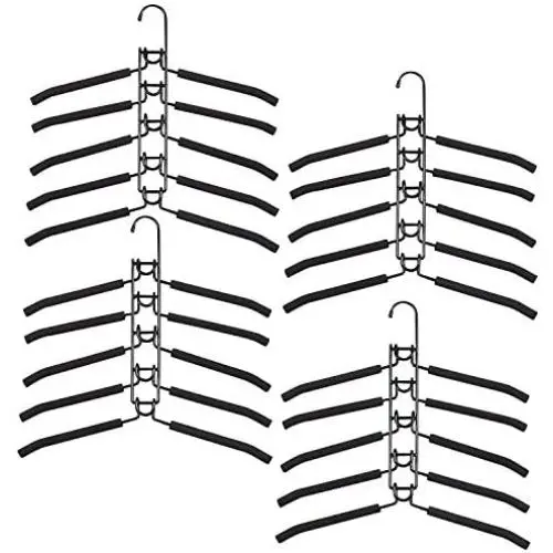 YiSeyruo Clothes Hangers Space Saving: 4 Pack 5 in 1 Multi Layer Metal Hanger Racks Non-Slip Foam Padded Heavy Duty Thick Magic Hanger Closet Organizers and Storage for Coat Sweater Suit T-Shirt. YiSeyruo Clothes Hangers Space Saving: 4 Pack 5 in 1 Multi Layer Metal Hanger Racks Non-Slip Foam Padded Heavy Duty Thick Magic Hanger Closet Organizers and Storage for Coat Sweater Suit T-Shirt.